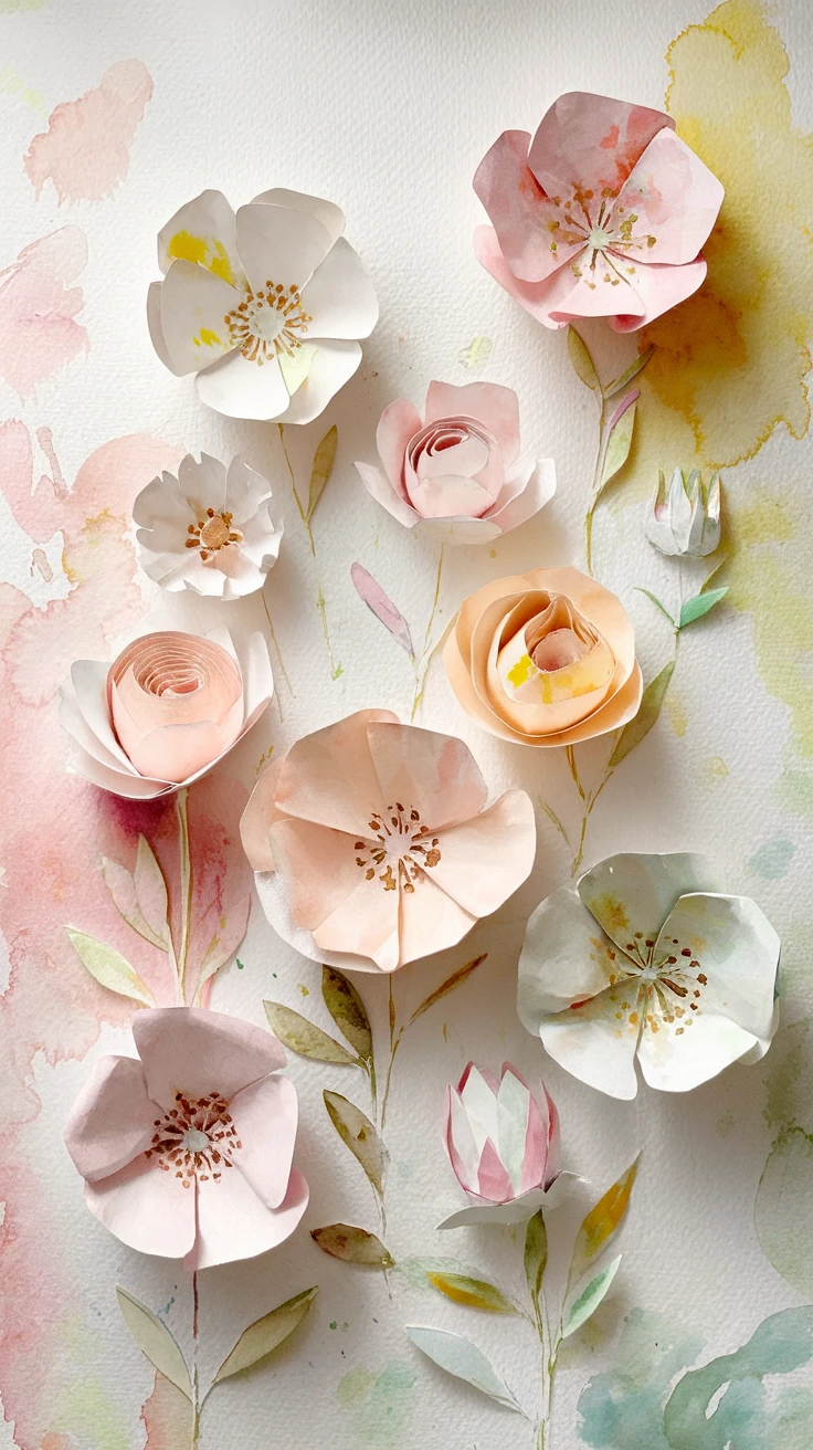 7. Watercolor Paper Flowers