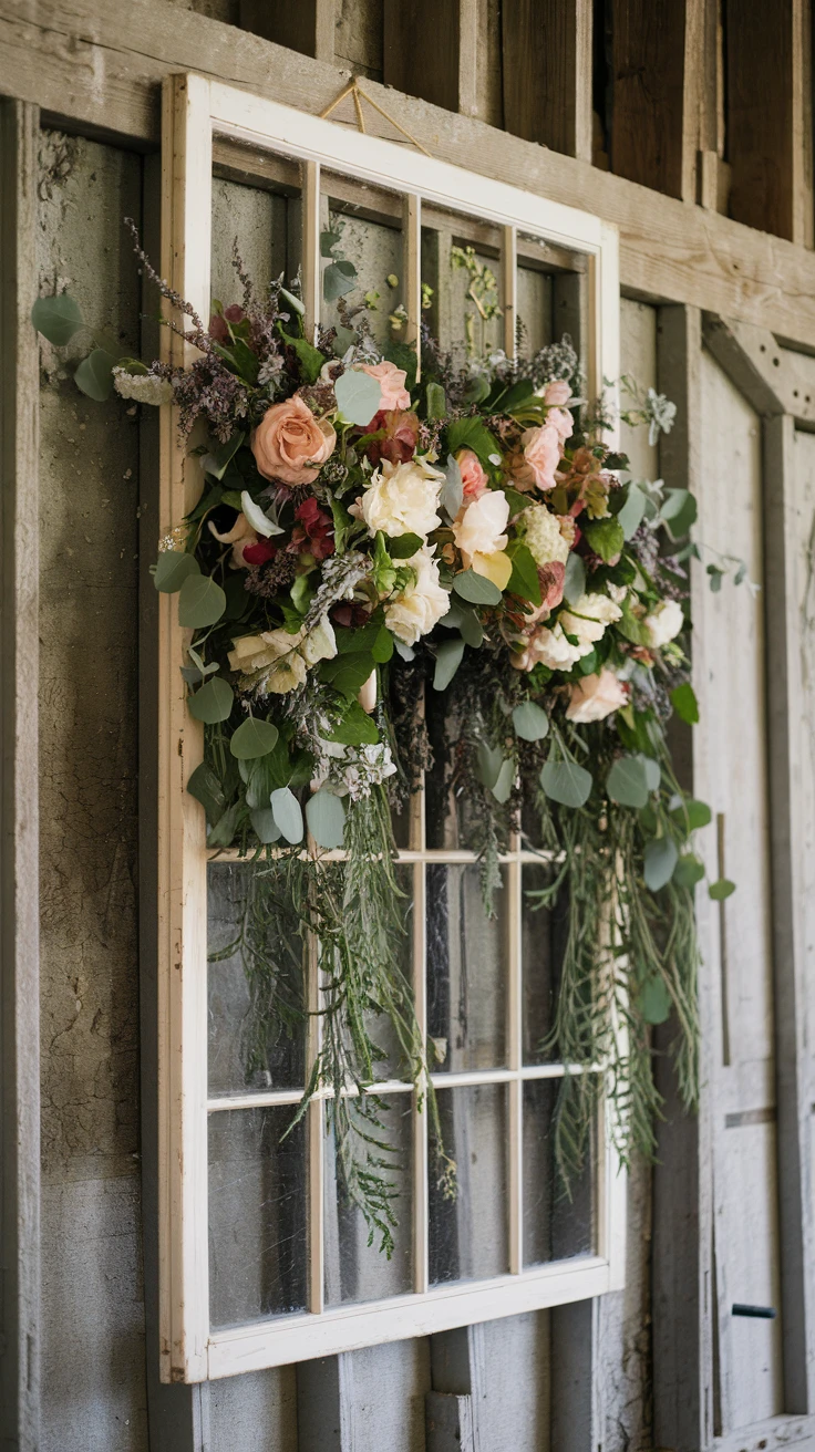 7. Window Frame Floral Installations