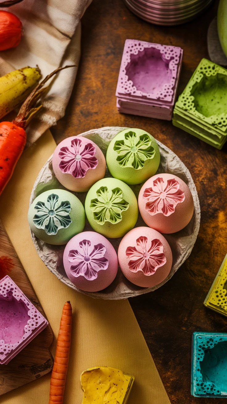 8. Flower-Shaped Egg Stamps