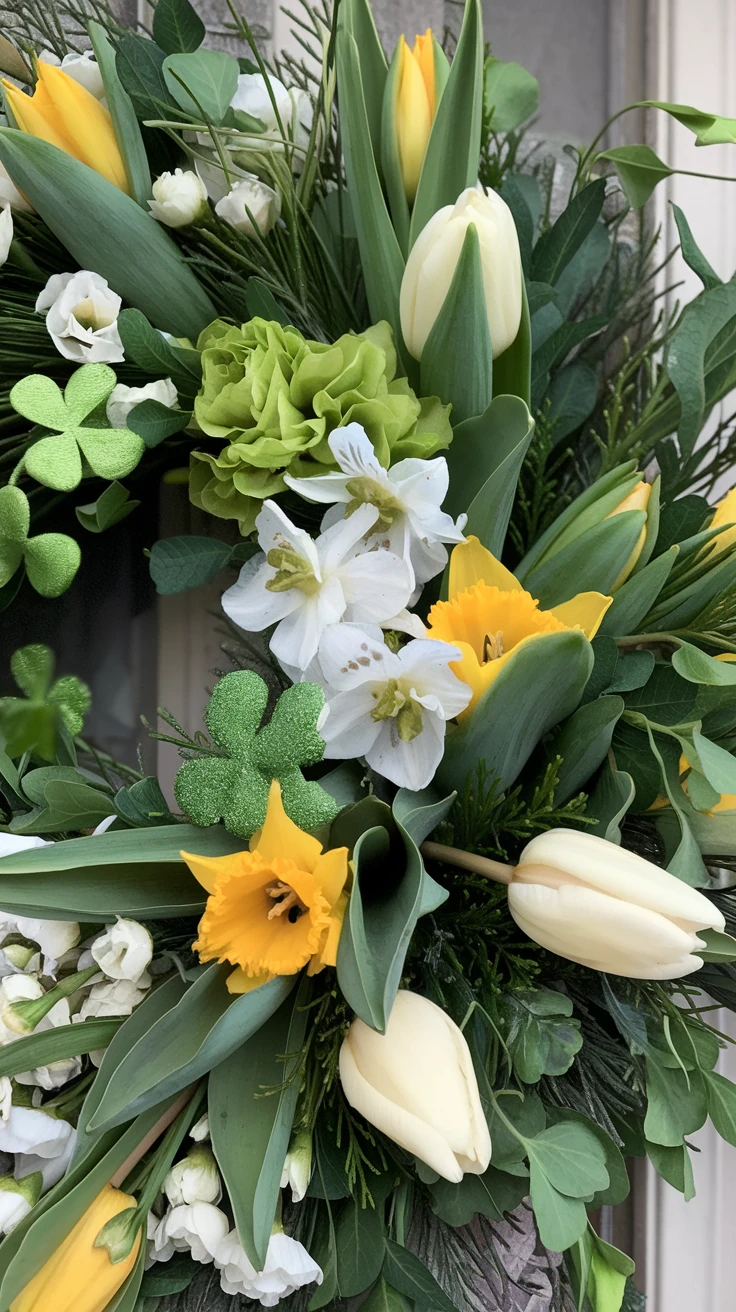 8. Irish Spring Mixed Flower Wreath