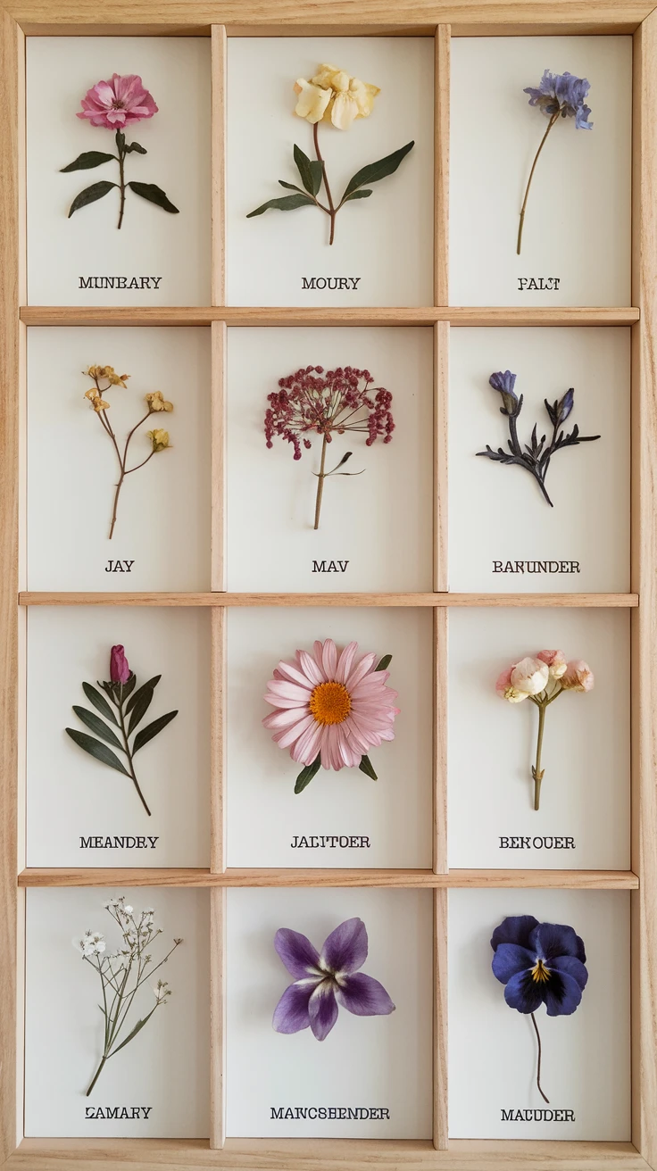 8. Pressed Flower Calendar Frame