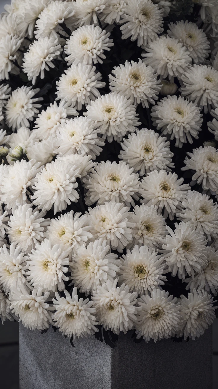 8. White Chrysanthemums: Dignified Remembrance
