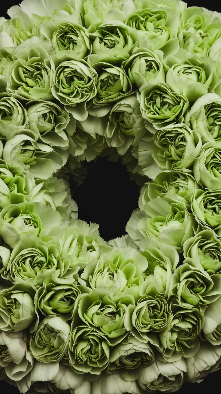 9. Green Carnation Statement Wreath