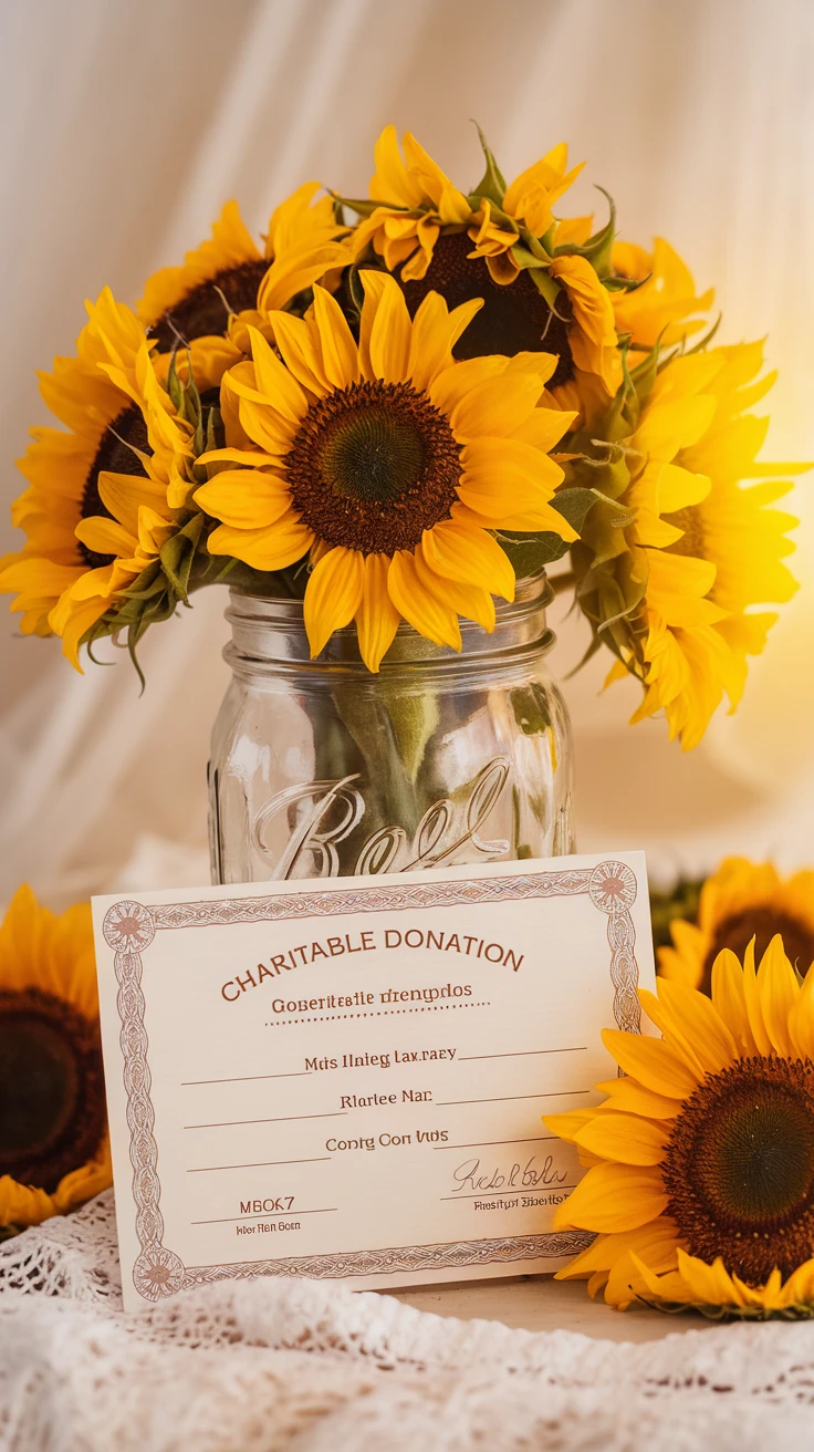 9. Sunflowers & Charitable Donation