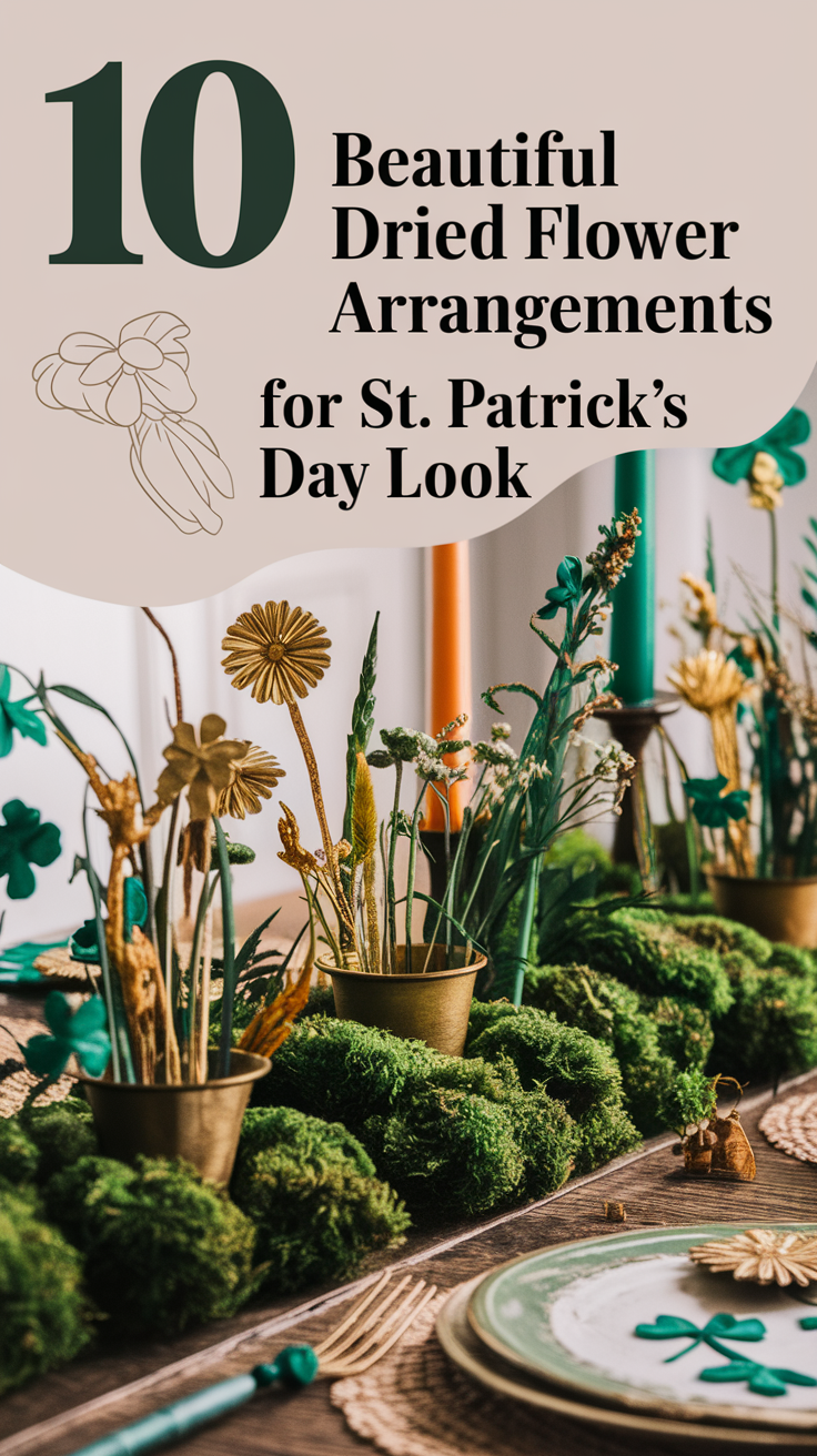 10 Beautiful Dried Flower Arrangements for a Rustic St. Patrick's Day Look