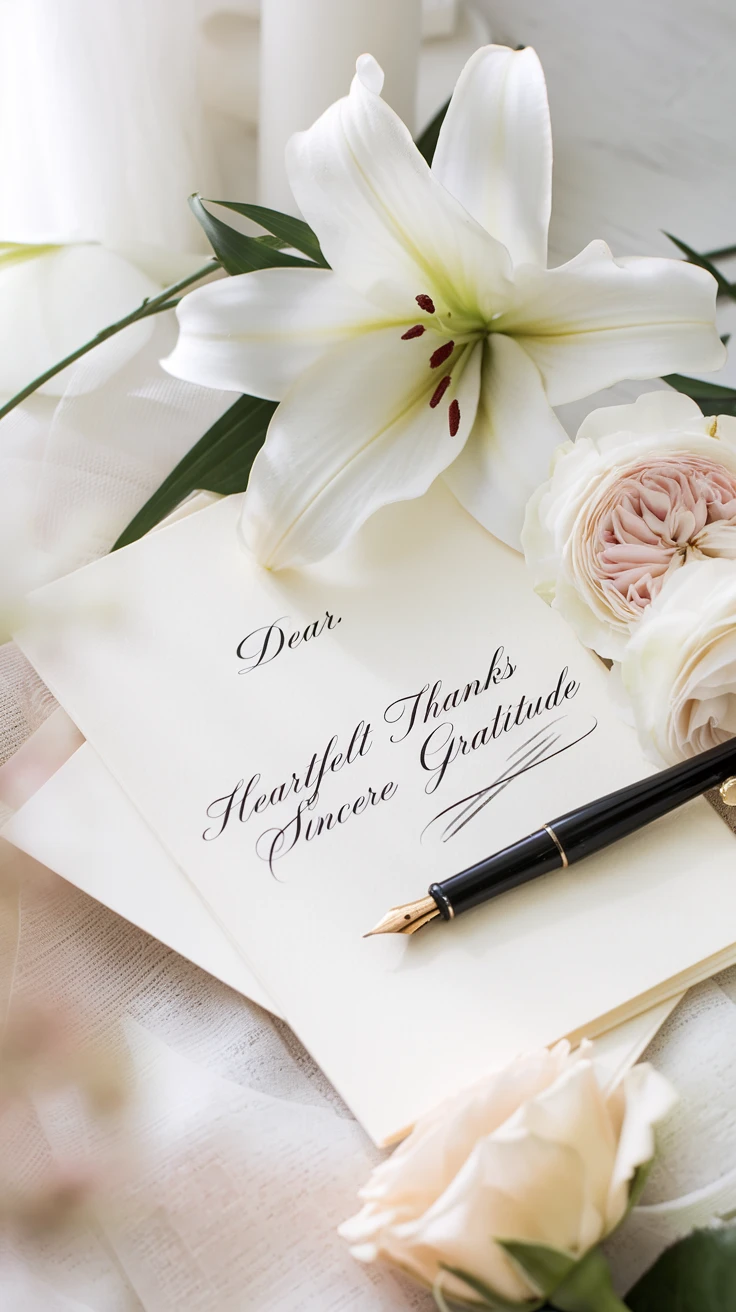 Essential Elements of a Sympathy Flower Thank You Note