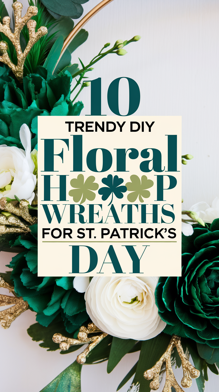 10 Trendy DIY Floral Hoop Wreaths for St. Patrick's Day