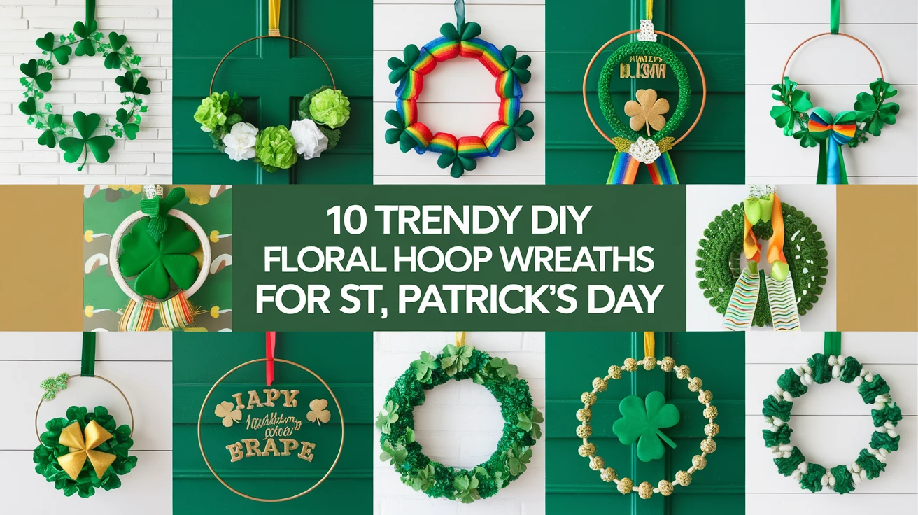 10 Trendy DIY Floral Hoop Wreaths for St. Patrick's Day