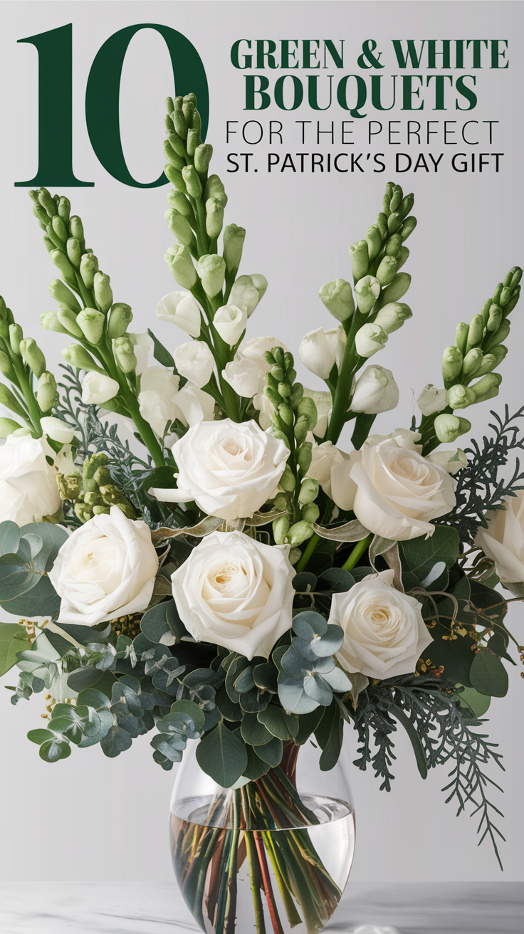 10 Green and White Bouquets for the Perfect St. Patrick's Day Gift