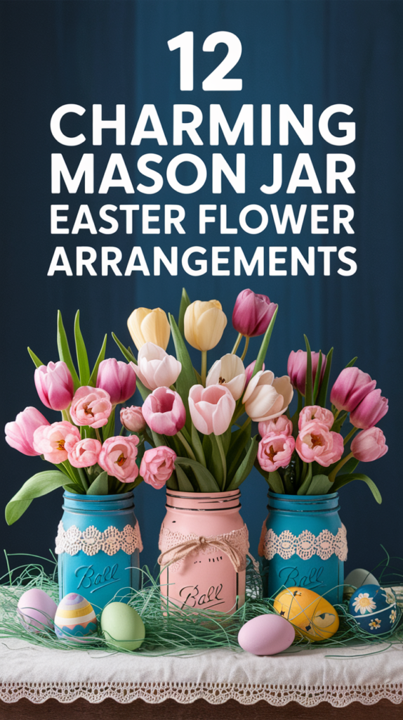 12 Charming Mason Jar Easter Flower Arrangements