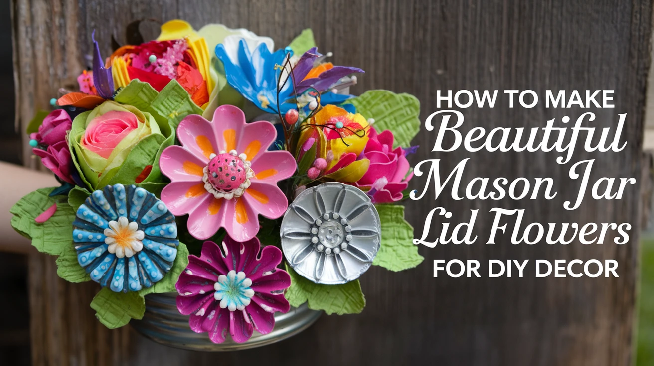 How to Make Beautiful Mason Jar Lid Flowers for DIY Decor