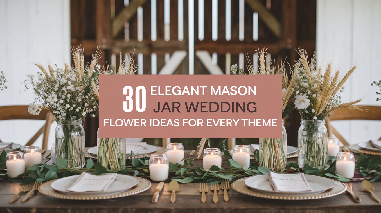 30 Elegant Mason Jar Wedding Flower Ideas for Every Theme