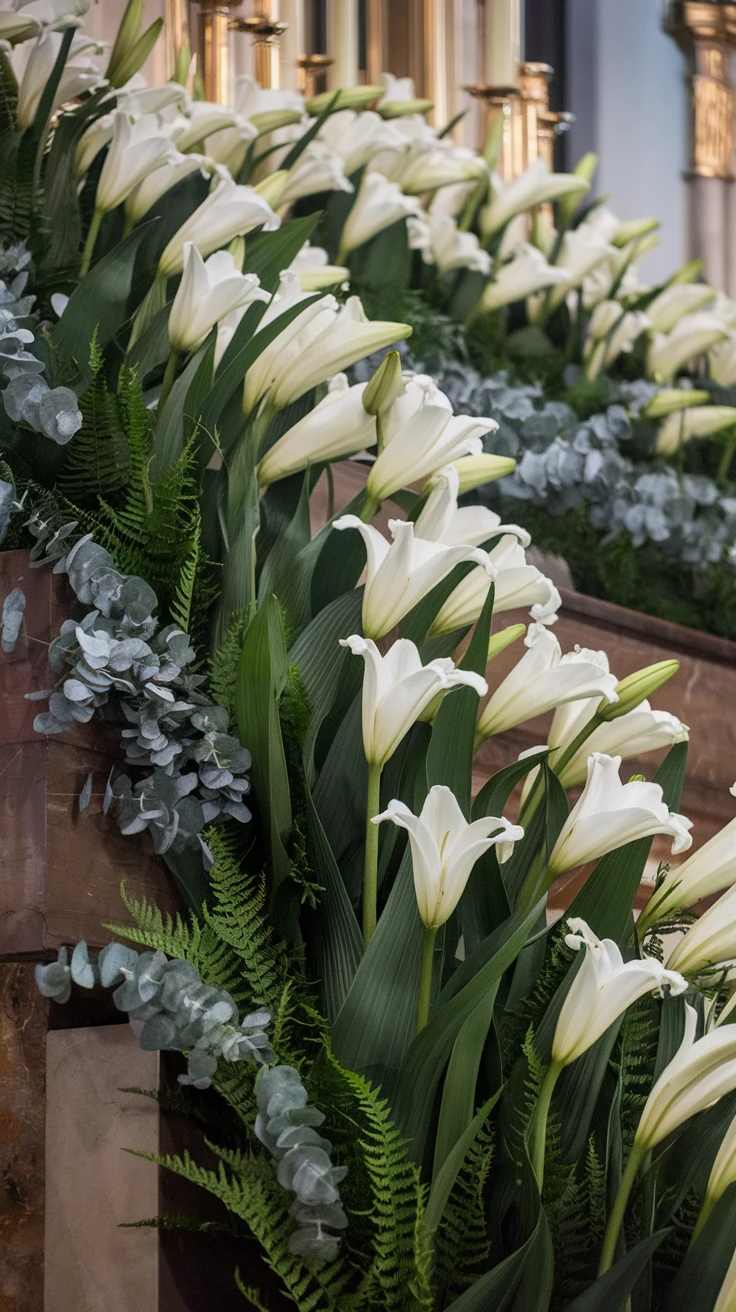 1. Traditional White Lily Displays