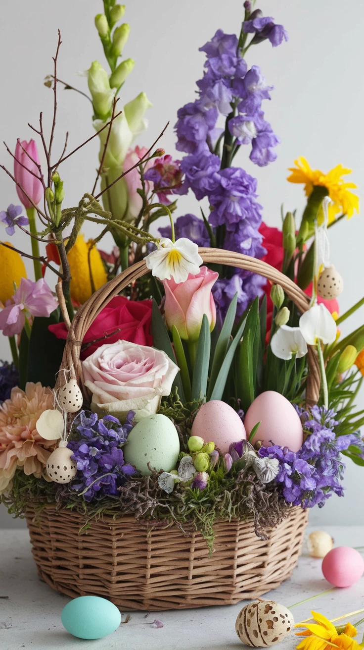 10. Sustainable Easter Basket Arrangement