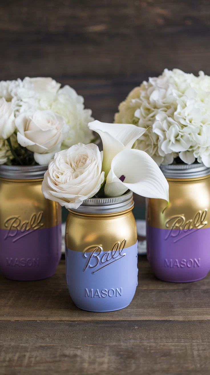 10. Two-Toned Dipped Mason Jars