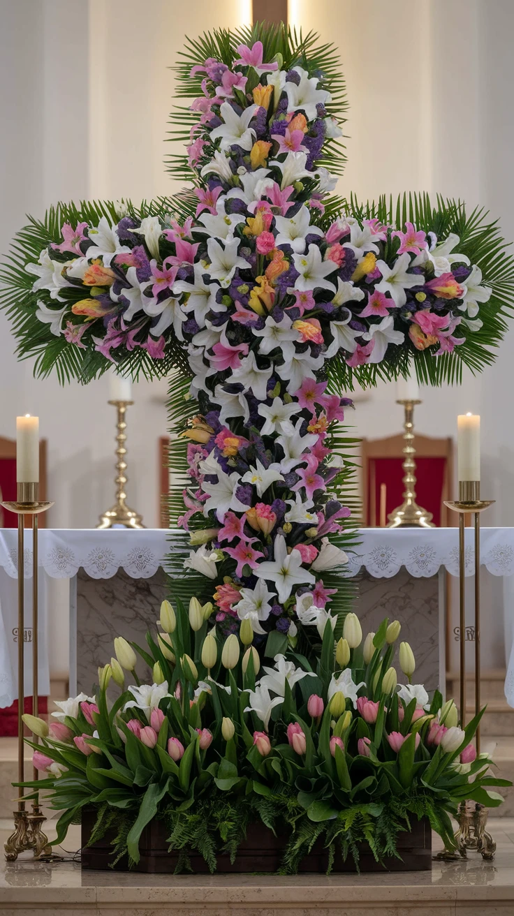 3. Cross-Shaped Floral Designs