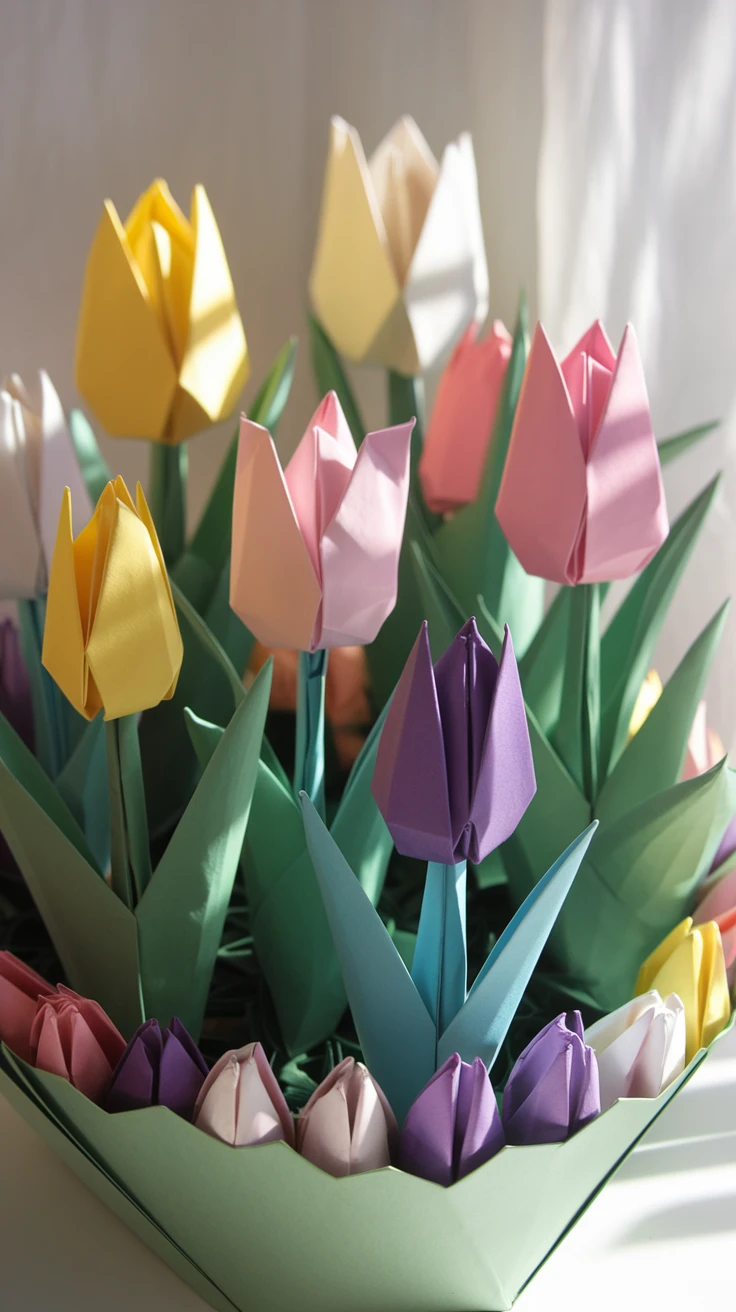 3. Origami Tulip Garden