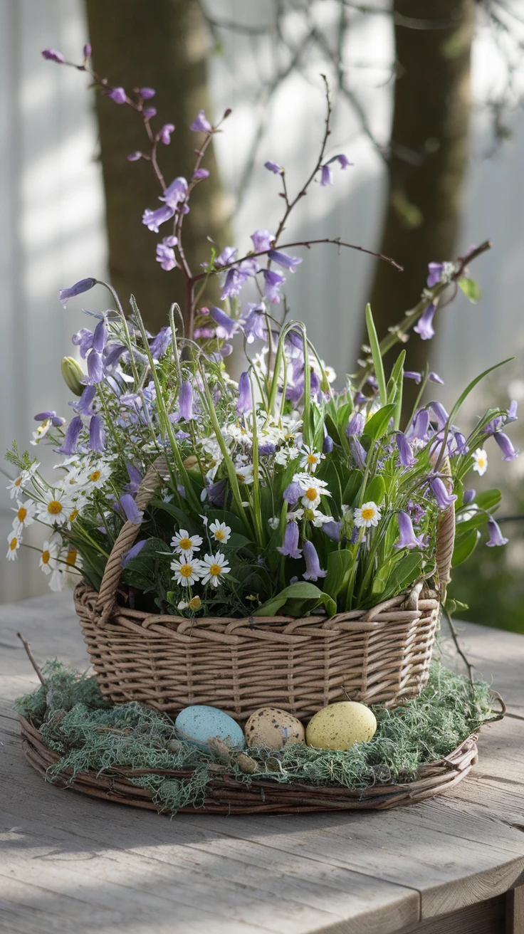 3. Rustic Wildflower Baskets