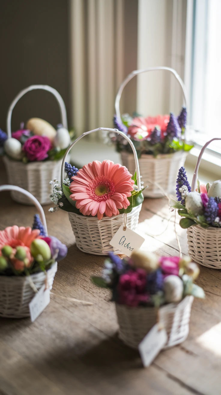 4. Miniature Easter Basket Arrangements