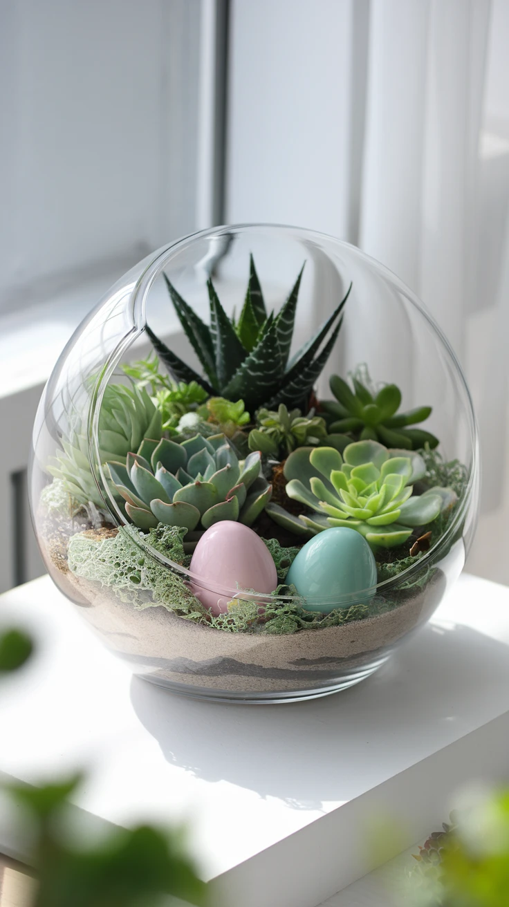 5. Succulent and Easter Egg Display