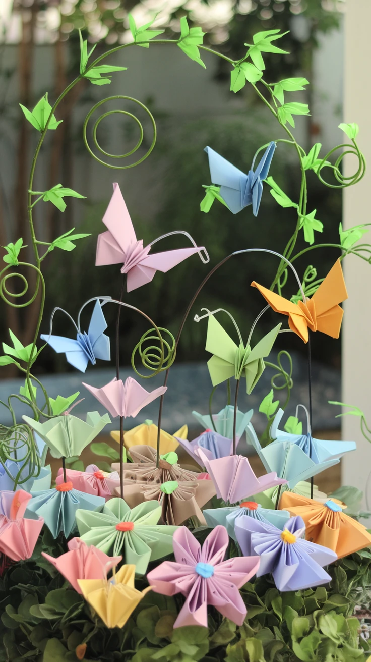 6. Origami Butterfly Garden