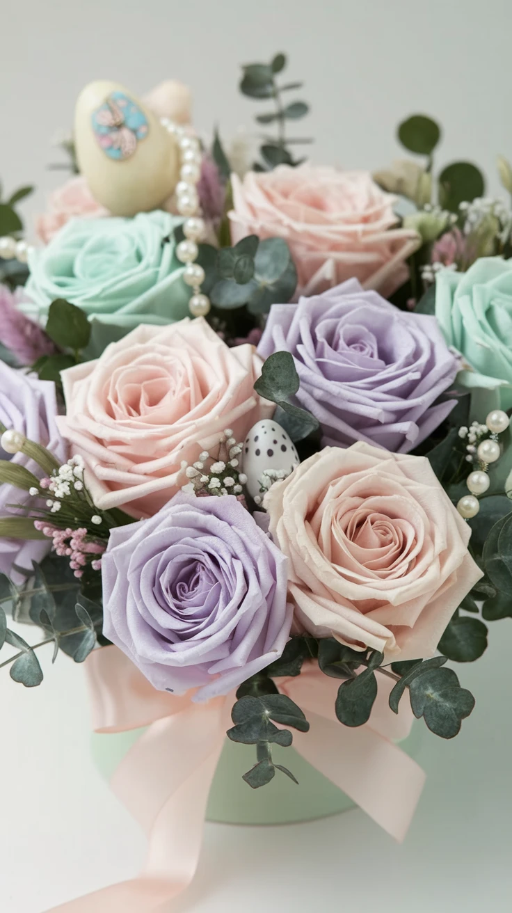 6. Preserved Rose and Pastel Arrangement