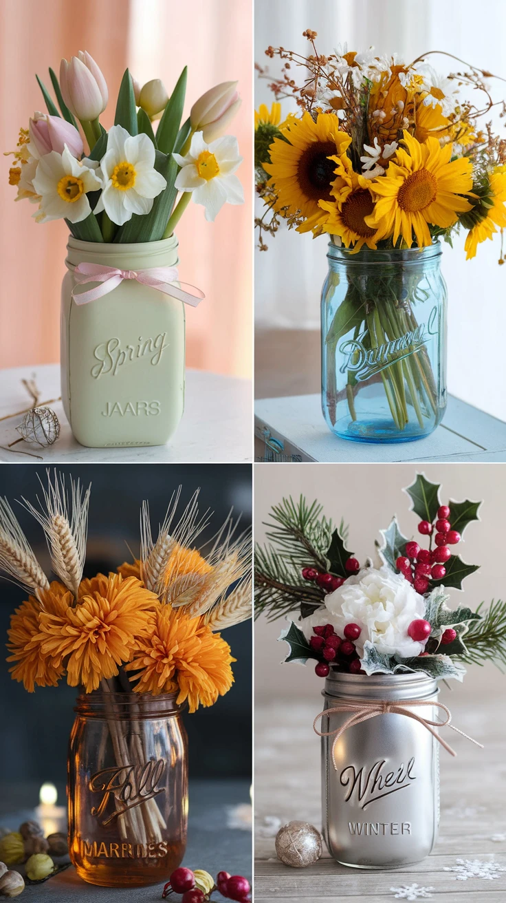 6. Seasonal Mason Jar Displays
