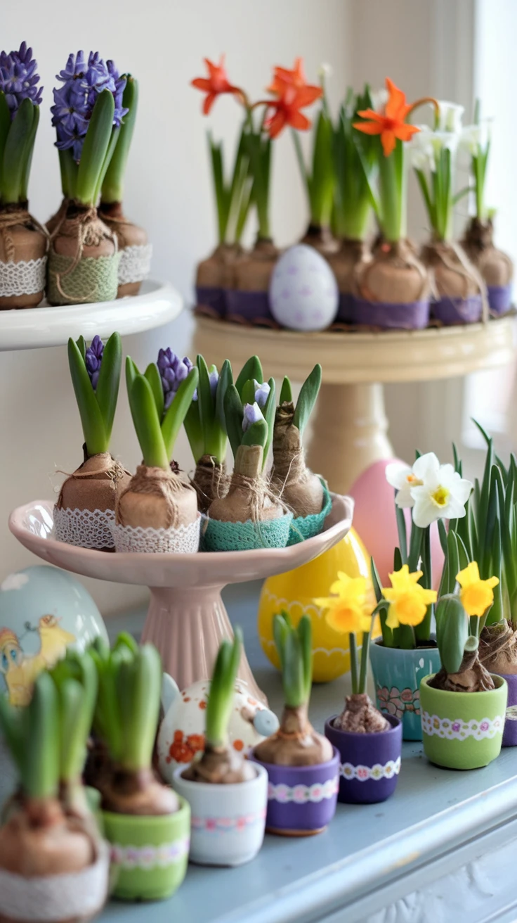 7. Miniature Potted Bulbs Arrangement