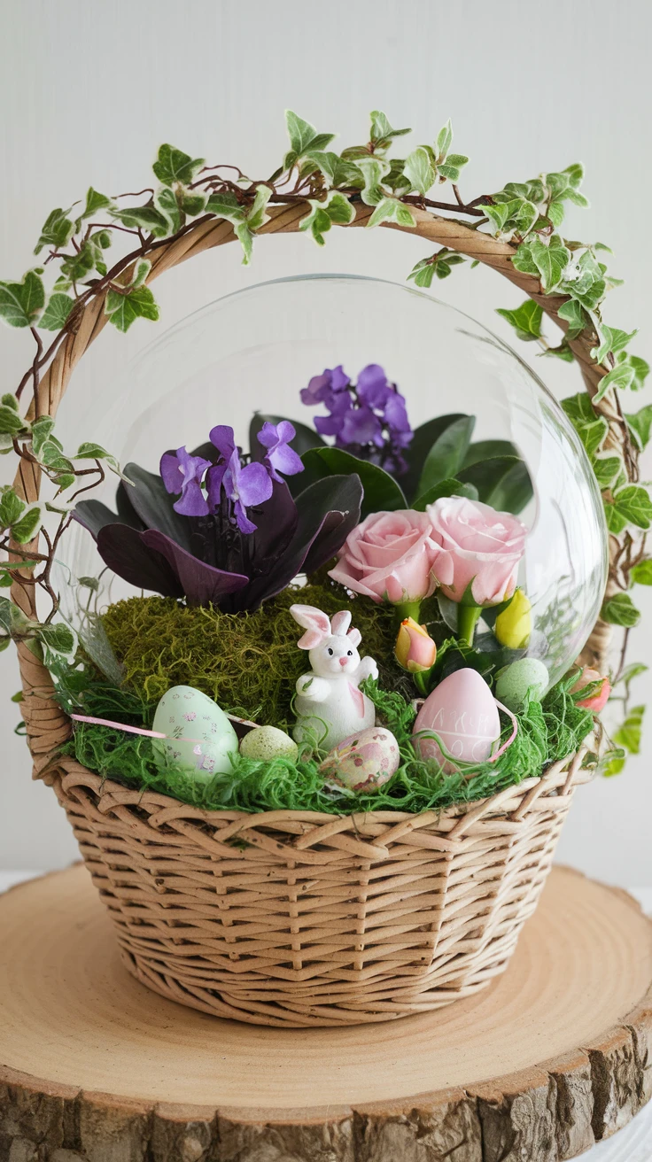 8. DIY Easter Basket Terrarium