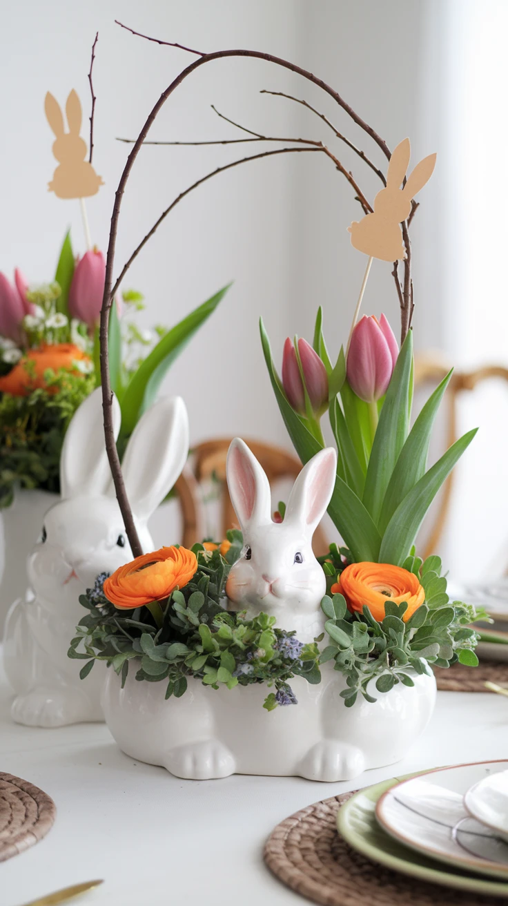 8. Whimsical Easter Bunny Florals