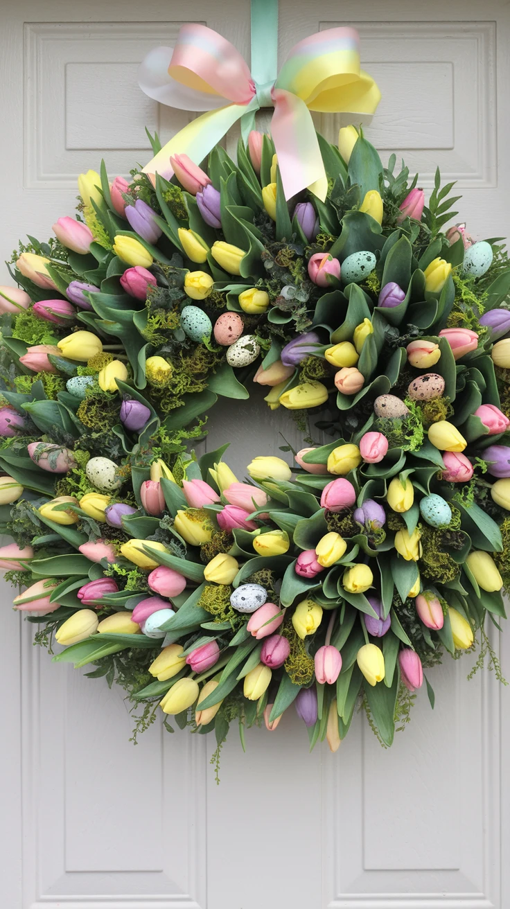 9. Tulip Wreath for Easter Sunday