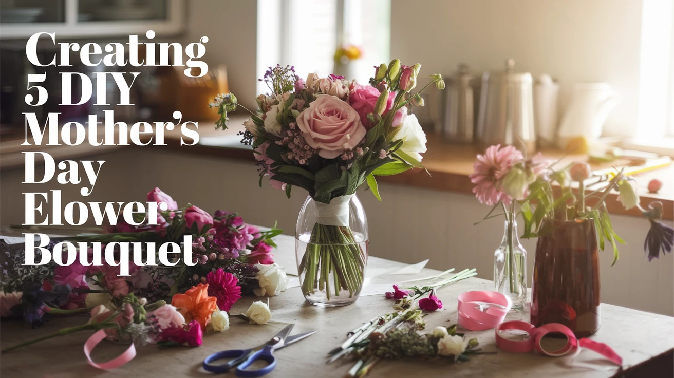 Creating 5 DIY Mothers Day Flower Bouquet