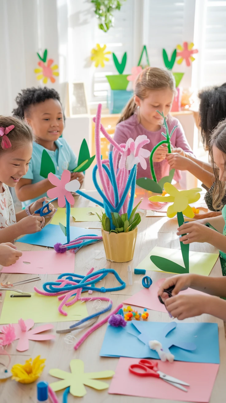 Involving Children in Easter Flower Crafts