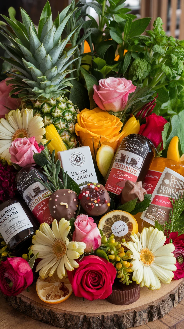 4. Edible Arrangements with Flowers
