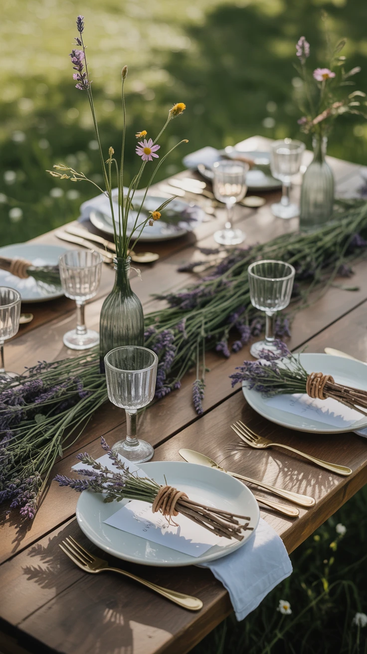5. Wildflower and Rustic Table Settings: Dining with Nature