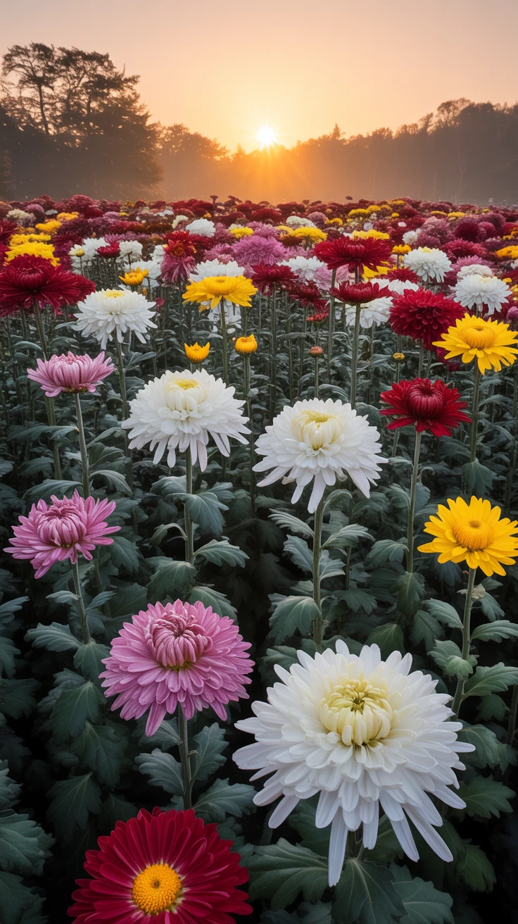9. Chrysanthemums: Representing Happiness and Longevity