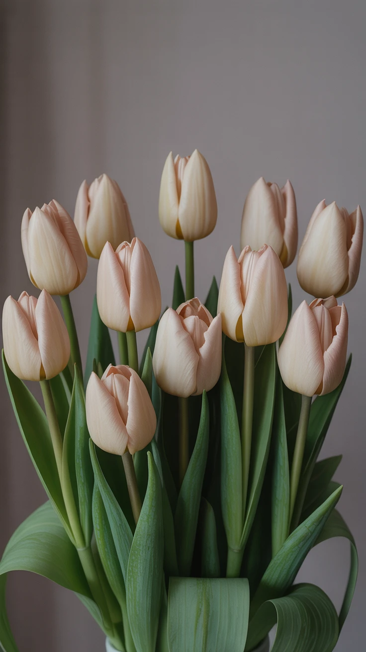 12. Champagne-Colored Tulips