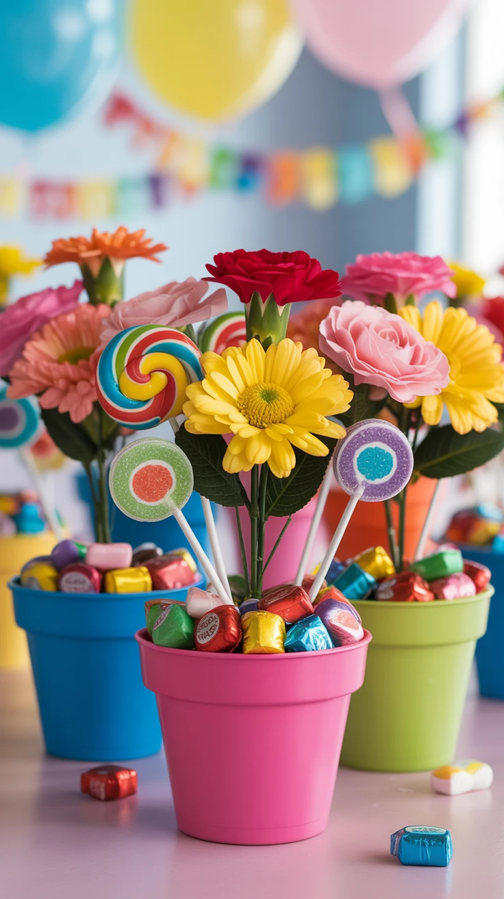 2. Candy Flower Pots