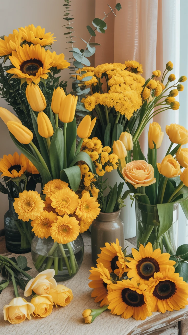 3. Yellow Bouquets: Sunshine and Smiles