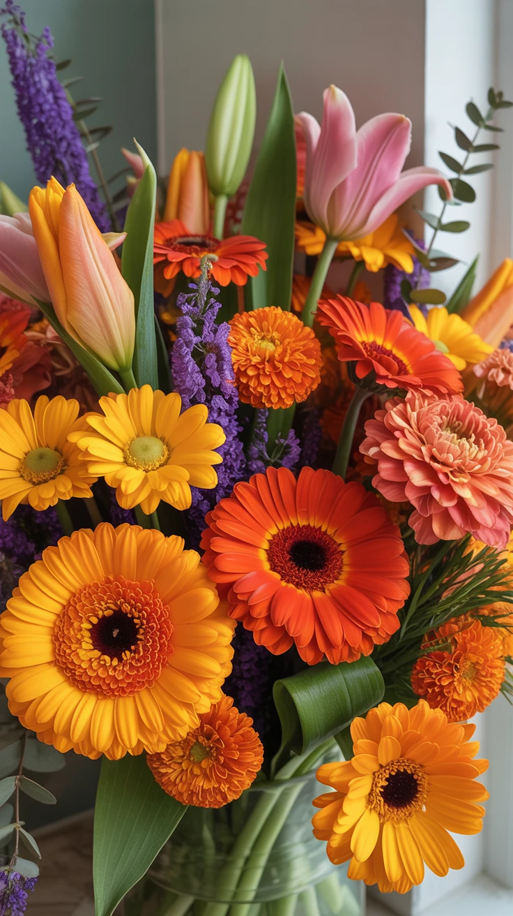 5. Orange Bouquets: Bold and Bright