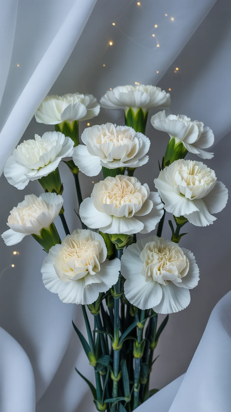 5. White Carnations: Sweet Remembrance and Pure Love