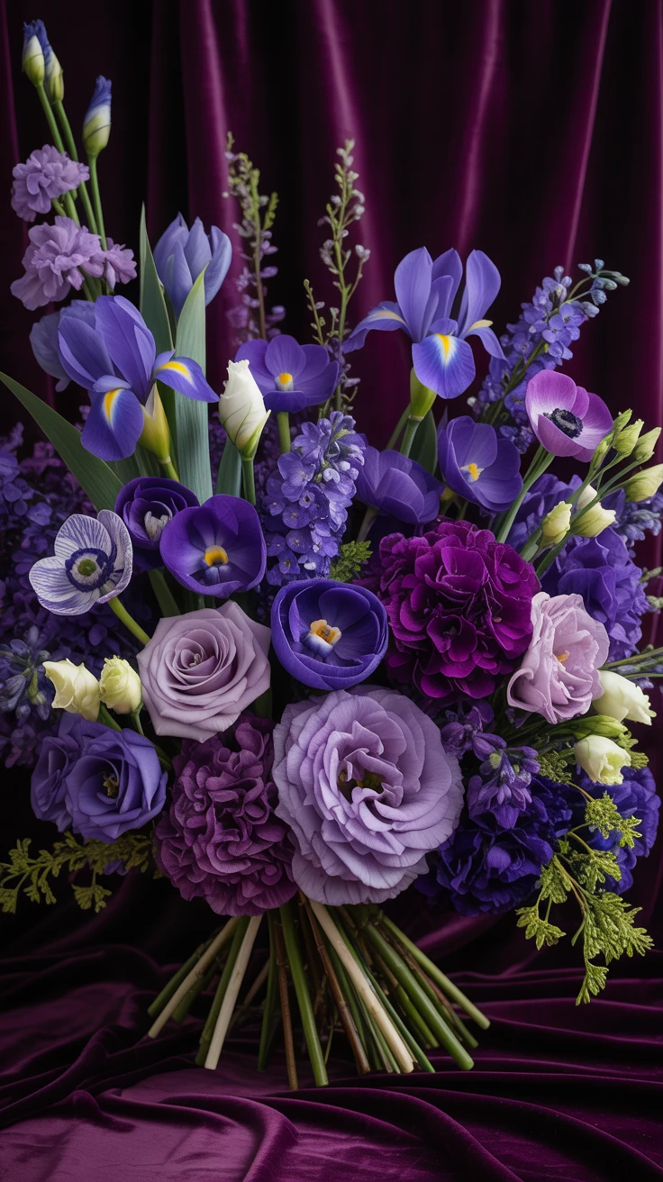 6. Purple Bouquets: Regal and Refined