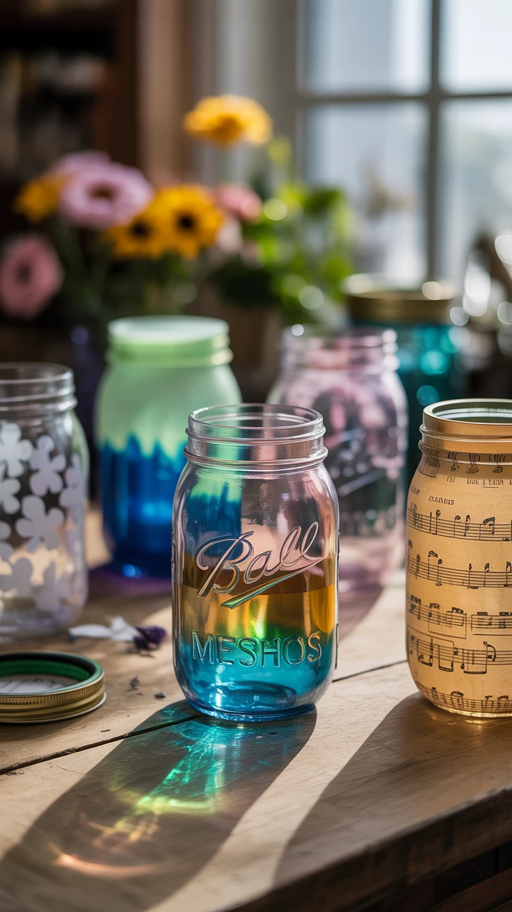 6. Upcycled Mason Jar Vase Techniques