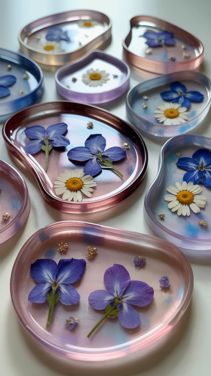 8. Resin Flower Catchall Dishes
