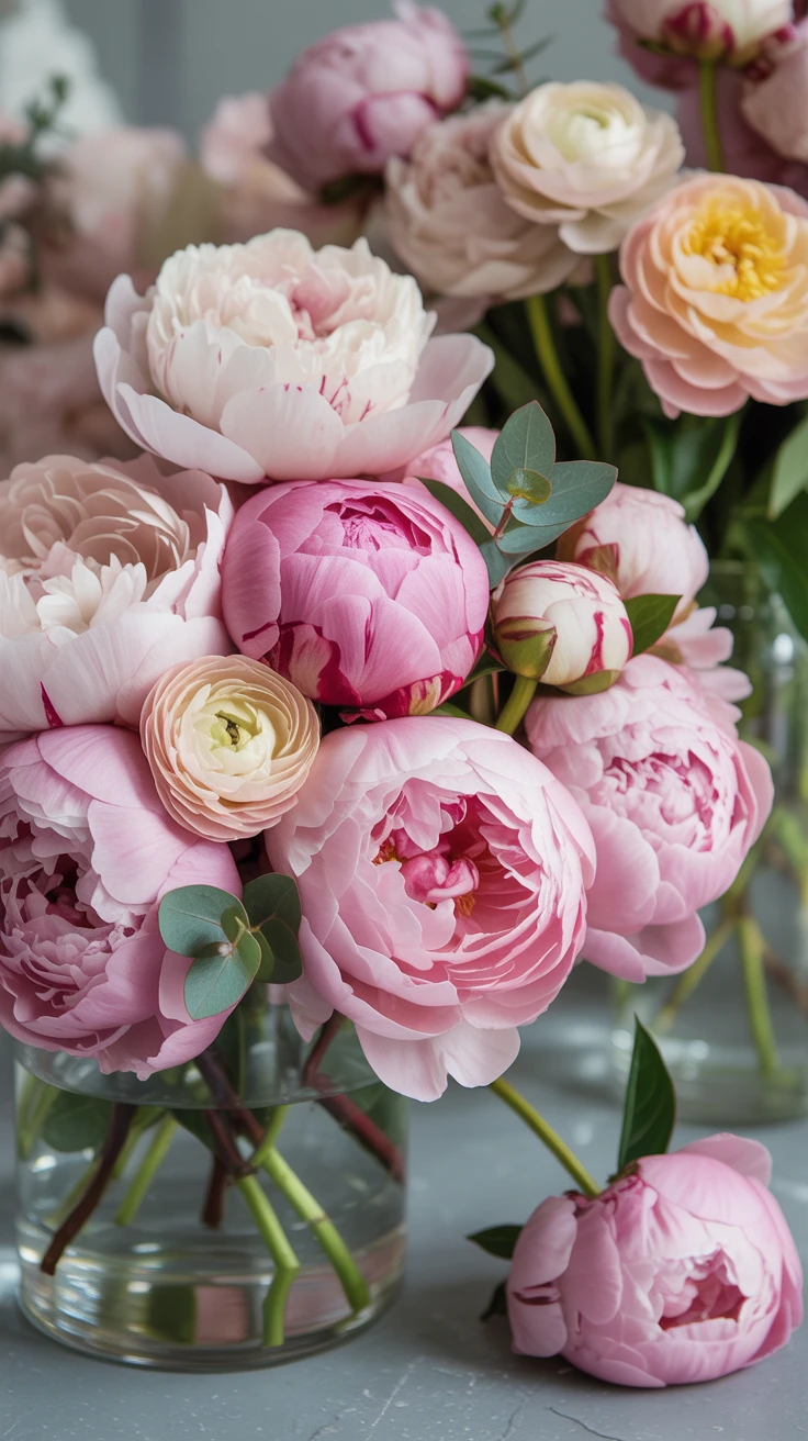 8. Romantic Peony Display