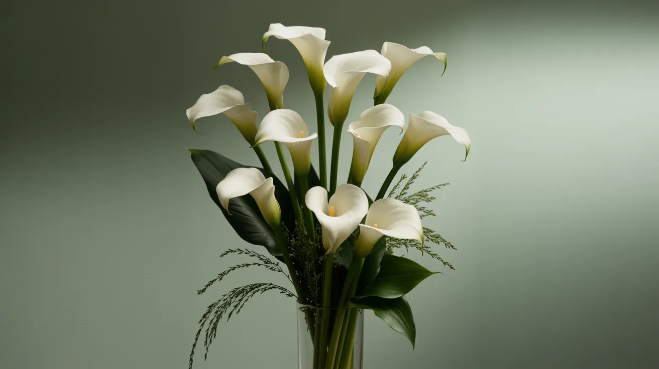 1. Classic White Calla Lily Display