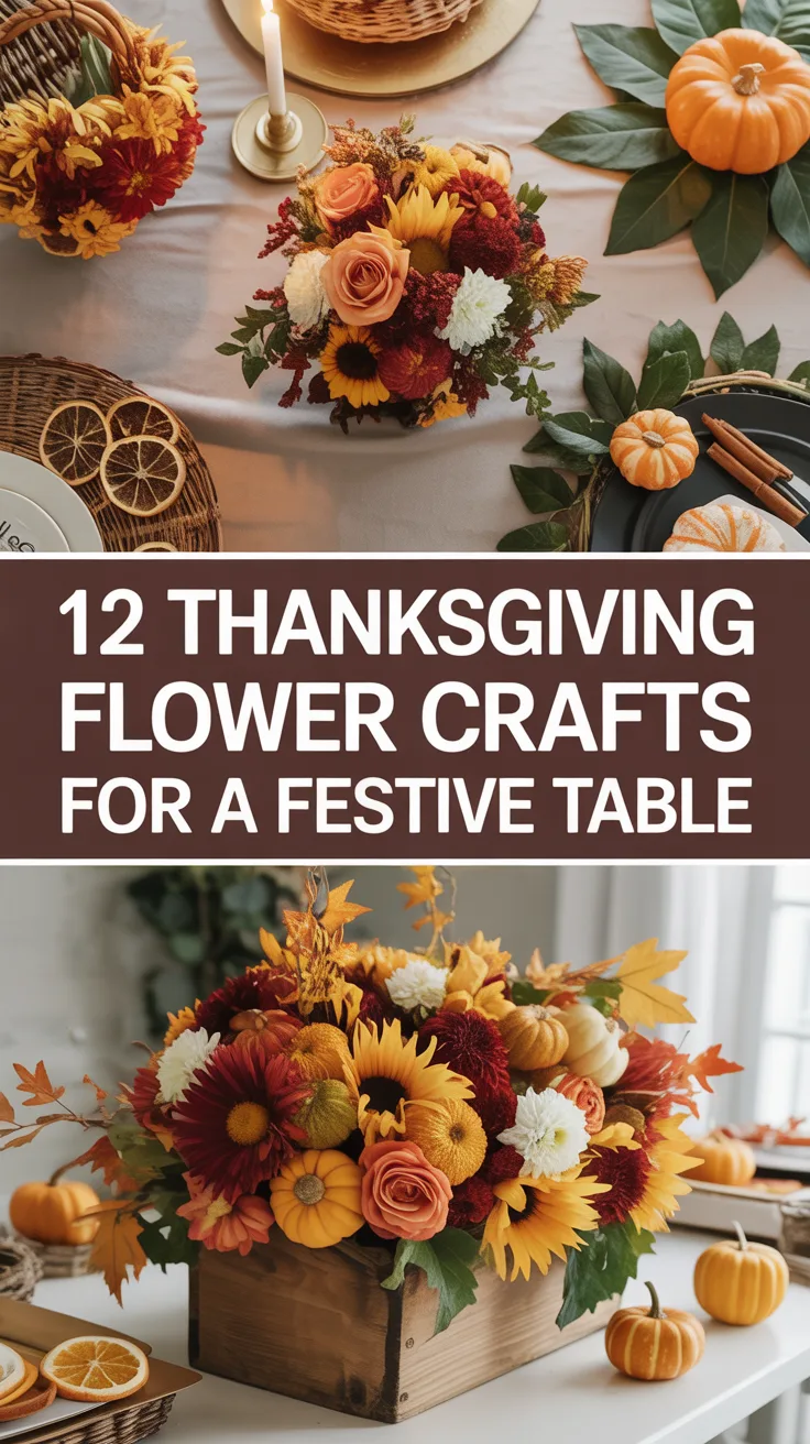 12 Thanksgiving Flower Crafts for a Festive Table – Pinterest image