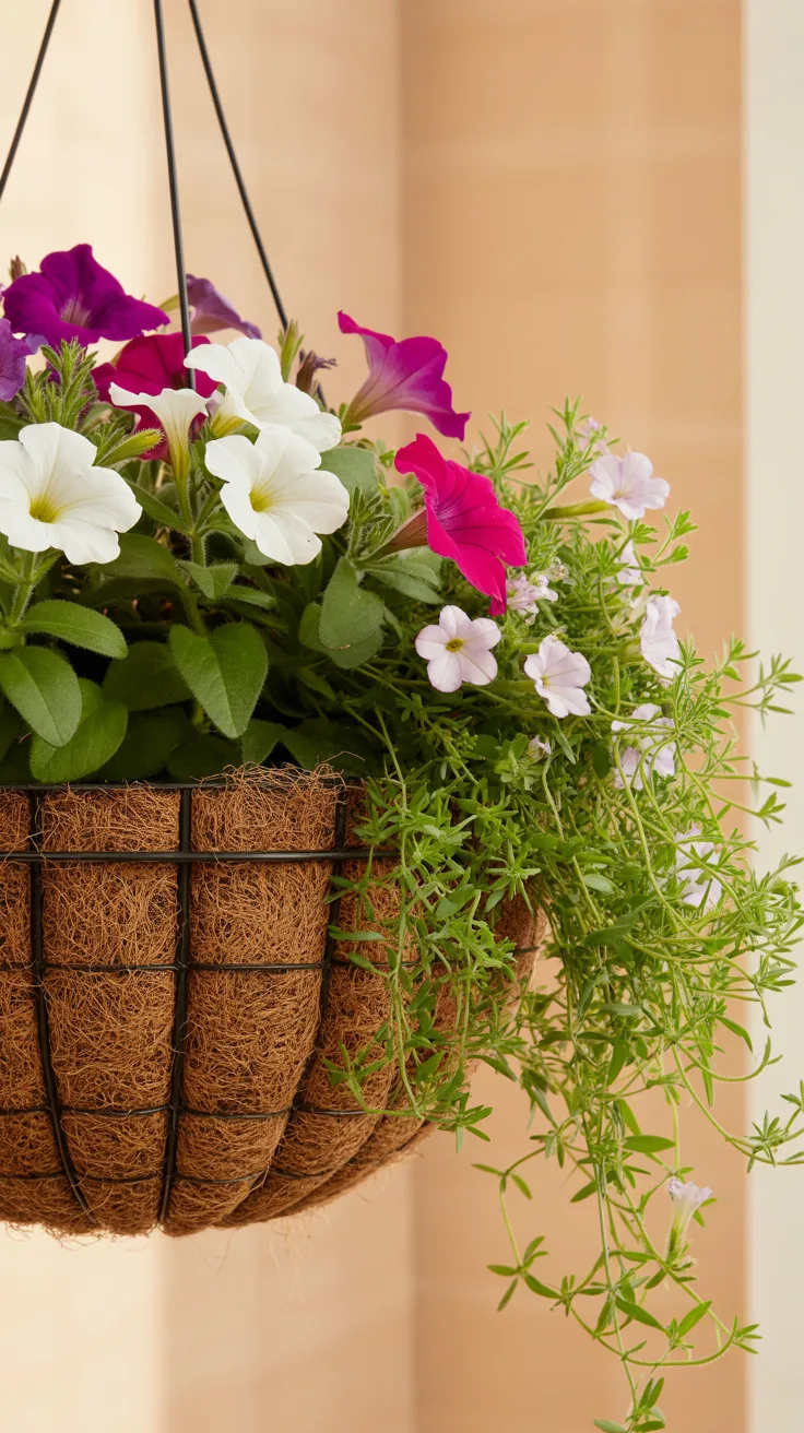 3. Hanging Flower Baskets – illustrative image