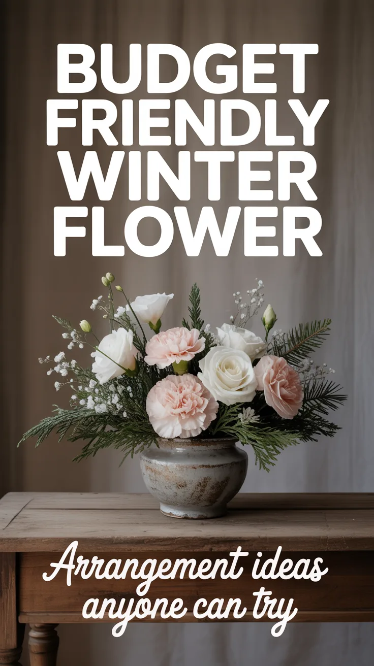 Budget Friendly Winter Flower Arrangement Ideas Anyone Can Try – Pinterest image