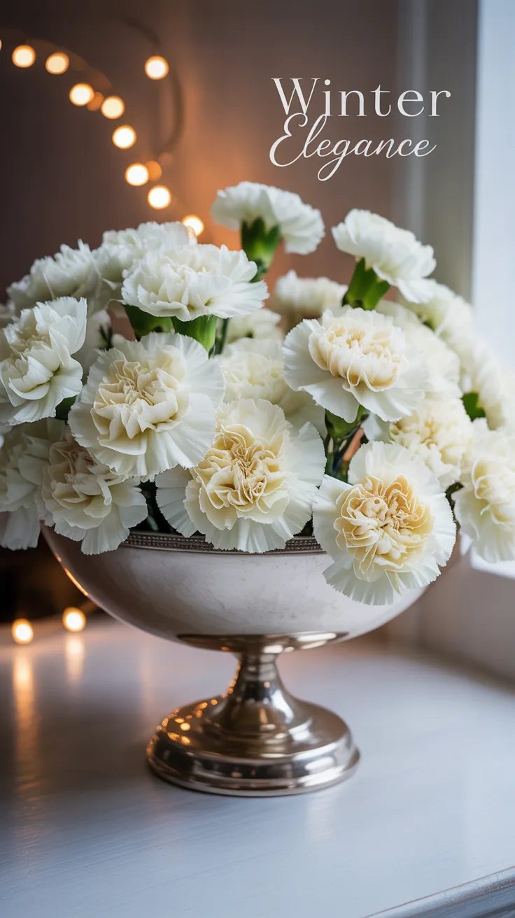 Chic White Carnations illustrative image